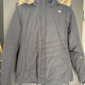 Obermeyer Tuscany Black Hooded Jacket with Fur Trim